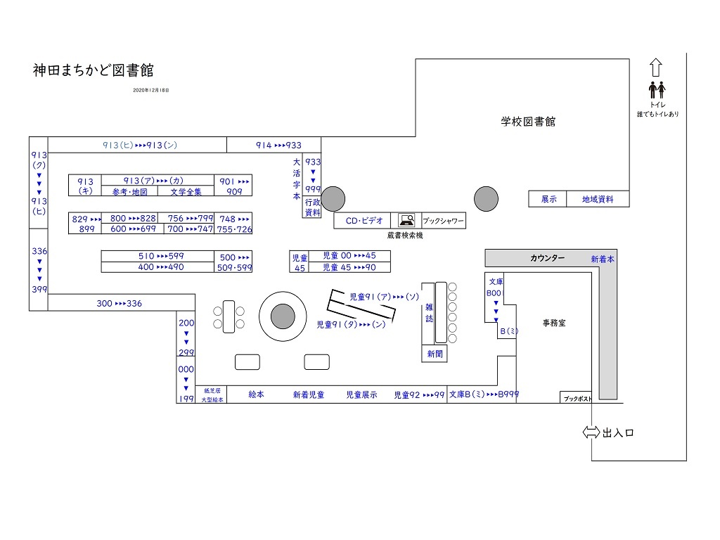 神田まちかど図書館配架図20201218